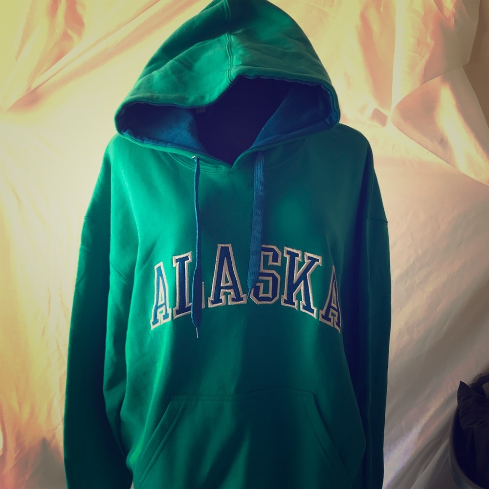 Alaska hoodie green pullover Alaska sweatshirt